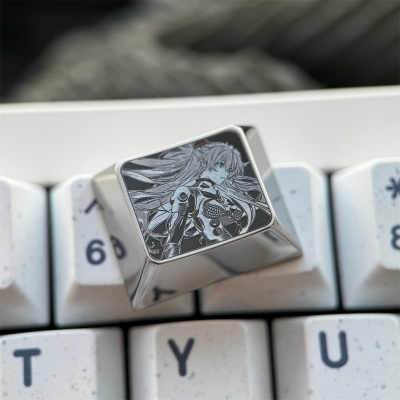 1.25U R1 Titanium Alloy Artisan Keycaps Precision Pointillism for Mechanical Keyboard -Anya